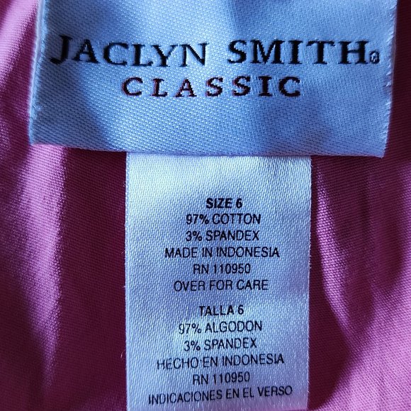 Vtg JACQLYN SMITH Vintage Pink Capri Size 6 - Picture 5 of 5